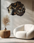 Siyah-Gold Geode Epoksi Duvar Saati
