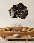 Siyah-Gold Geode Epoksi Duvar Saati